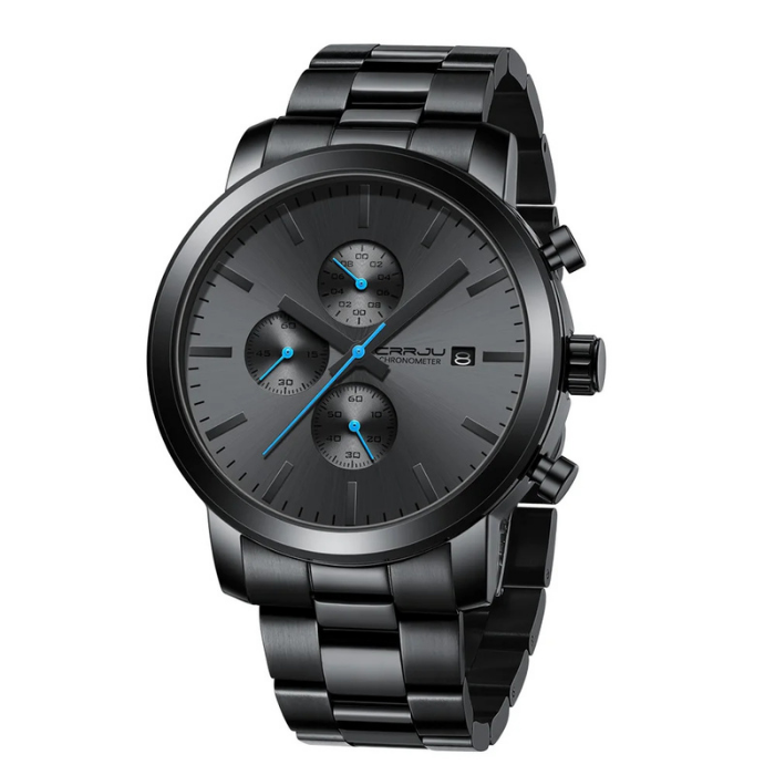 Obsidian Black Stainless Steel Wristwatch – Limited Edition