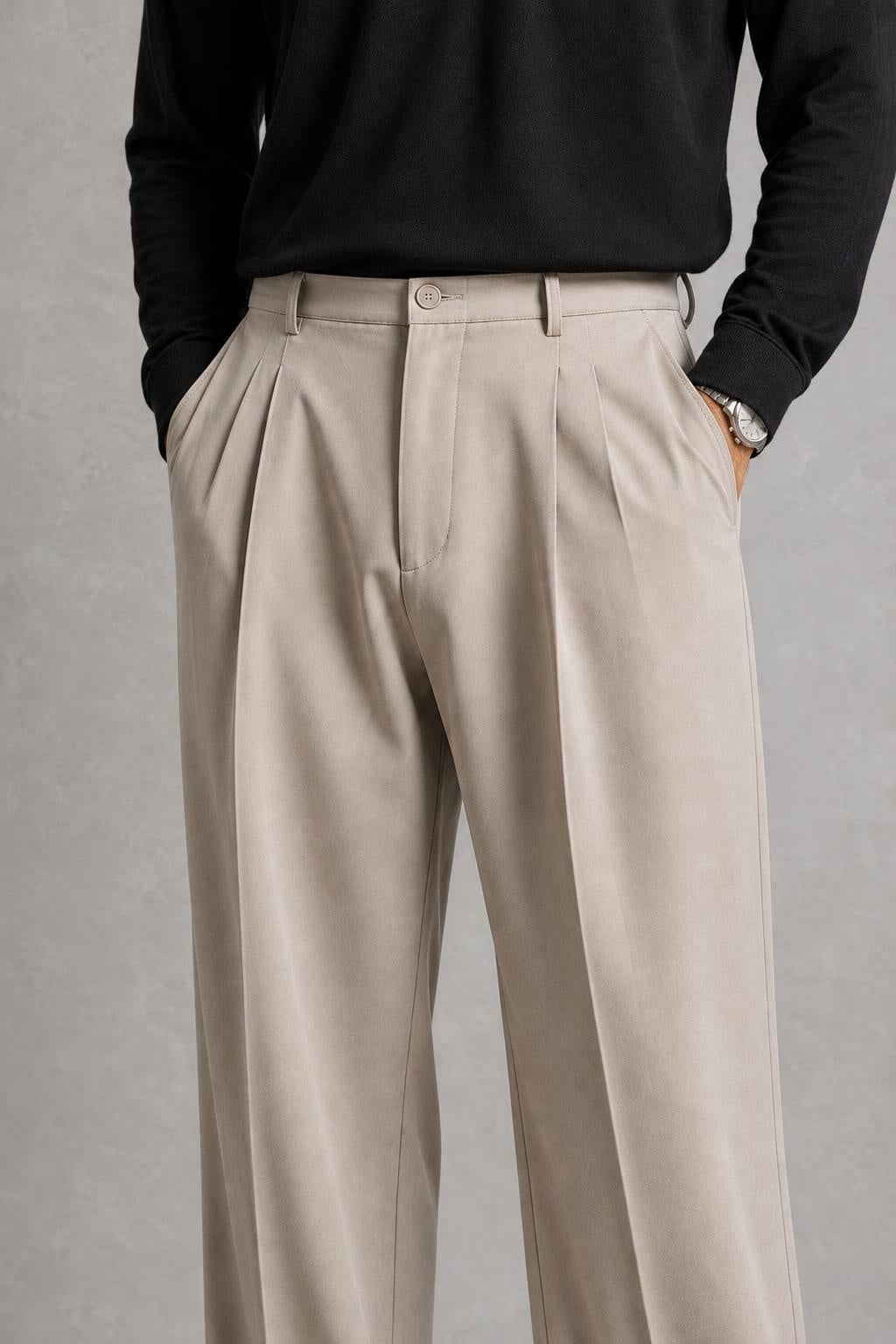 Samuel | Pleat-Front Relaxed Trousers — studio_closeup — Charles [8d7f13fd-d316-4bf4-9e3f-181057b4acca]