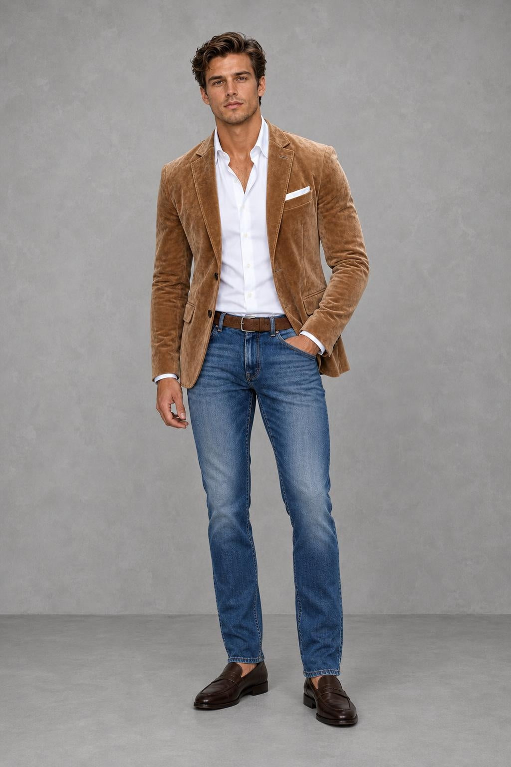 Arthur | Suede-Look Two-Button Blazer — lifestyle — James [aa4aee21-21b6-4ff6-ac62-c717b0c93c85]
