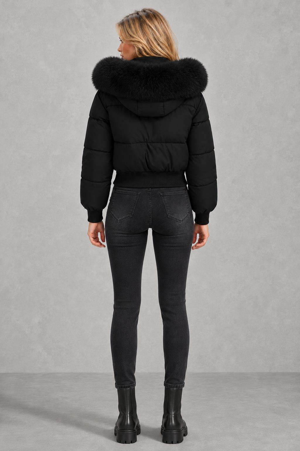 Lily | Plush-Hood Cropped Puffer Jacket — studio_back — Sofia [e3d20aea-d857-4903-947c-0761fe73d16d]