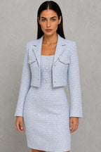 Lottie | Textured Midi Dress and Cropped Blazer — studio_closeup — Helena [e8340a98-4e9e-43ff-8685-d2b492ca6f7c]
