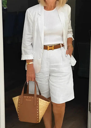 Stylish Two-Piece Cotton Suit Set