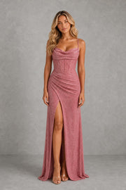 Millie | Corset-Bodice Split Maxi Dress — studio_front — Sofia [3b4fbba4-de85-464a-9cd9-5a3082ddce46]