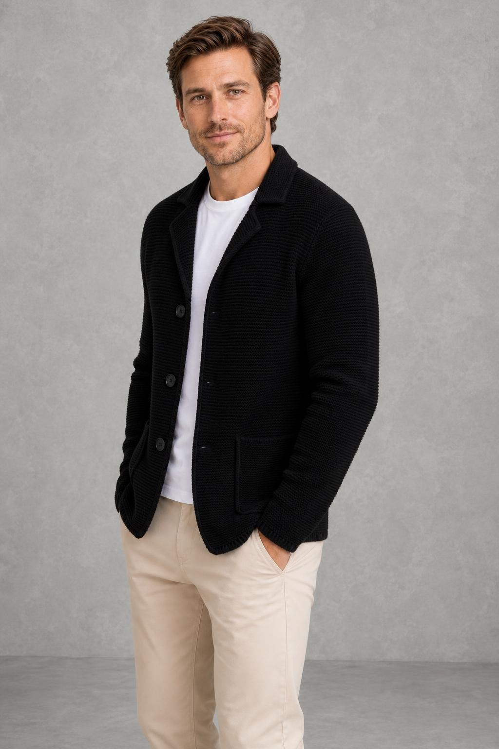 Leon | Patch-Pocket Knitted Blazer — studio_three_quarter — Charles [f4bc3e6d-be47-4f24-98a8-879169b5eca7]