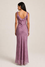 Iris | Tie-Strap Floral Lace Midi Dress