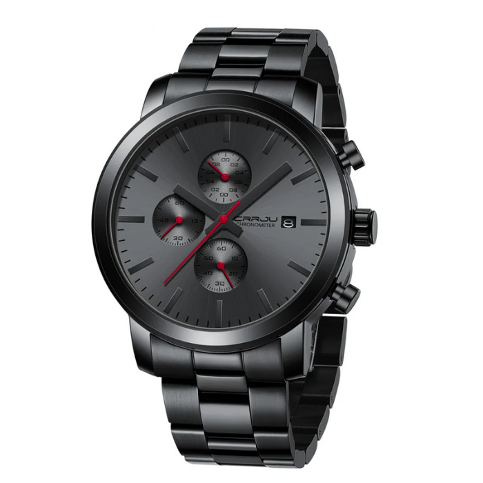 Obsidian Black Stainless Steel Wristwatch – Limited Edition