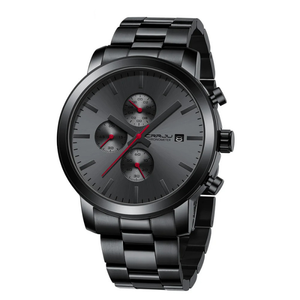 Obsidian Black Stainless Steel Wristwatch – Limited Edition