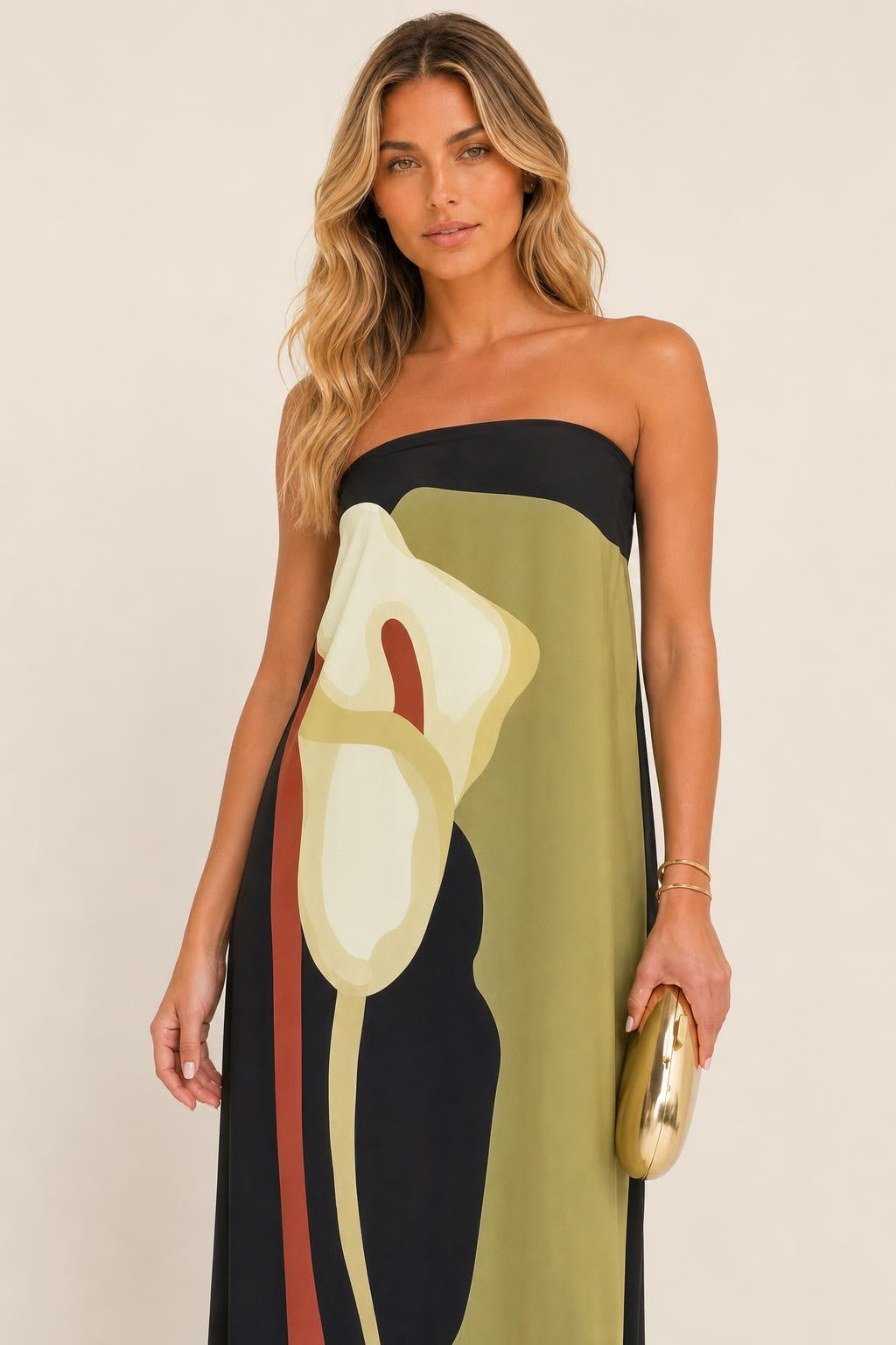 Additional view of Sophie | Strapless Printed Maxi Dress