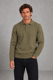 Jack | Three-Button Knitted Polo Jumper — studio_front — James [5431b915-d3b9-45ba-8aac-2fc4440e7655]