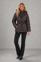 Hannah | Tie-Waist Quilted Hooded Jacket — studio_front — Sofia [97699bb5-d103-4109-8840-f0caa9aaeb3e]