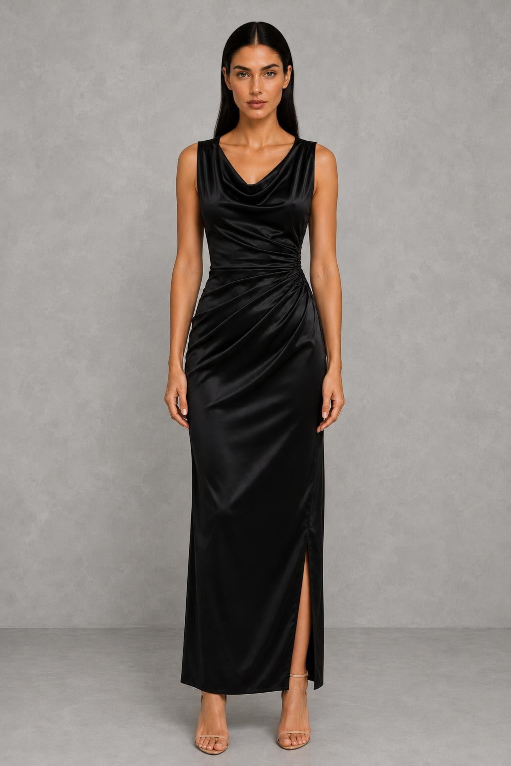 Ivy | Cowl-Neck Side-Split Maxi Dress — studio_front — Helena [93255454-3605-478d-aa39-6b47befa1ccf]