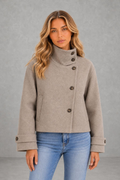 Lola | Asymmetric High-Collar Jacket — studio_front — Sofia [23d4a29a-380e-4192-8a04-5d31d1811b70]