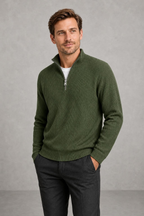 Jude | Ribbed Quarter-Zip Jumper — studio_three_quarter — Charles [f730d272-d121-4634-99d3-9aa490dafd89]