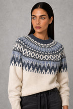 Eden | Patterned-Yoke Crew-Neck Jumper — studio_closeup — Helena [3bb4c3b2-2949-4dee-9239-3c158eec1f03]
