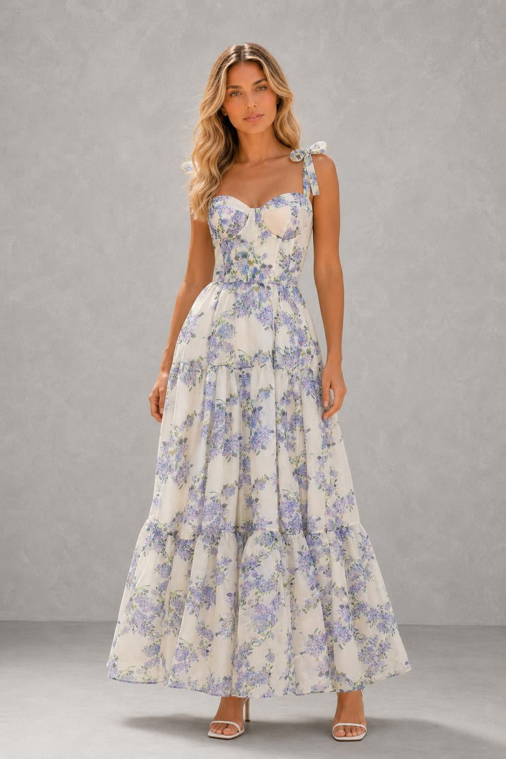 Millera Floral Bow-Strap Maxi Dress — studio_front — Sofia [7884948e-18aa-404d-8355-c1345ba54601]