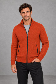 George | Textured Full-Zip Cardigan — studio_front — James [68a884b8-fe44-4dc6-8180-290a57f4a9cb]