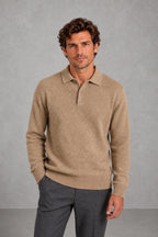 Jack | Three-Button Knitted Polo Jumper — studio_front — James [c0eb7356-2272-4f50-86fe-a4c219f41647]