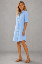 Additional view of Marina | Linen Button-Front Midi Dress