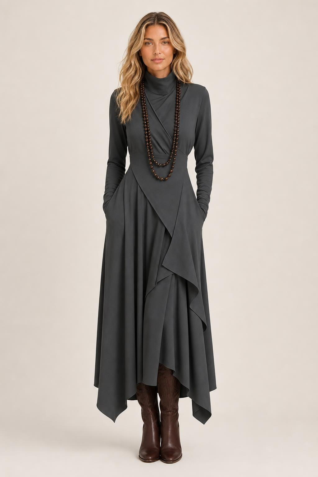 Zaria Draped Cotton-Blend Maxi Dress — studio_front — Sofia [f3a61394-fc8d-472e-97f8-634509e8c43e]