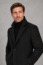 Monvaline | Men's Wool Blend Overcoat Single-Breasted Tailored — studio_closeup — Charles [535130ce-f404-429b-a2cc-3194c7401eb8]