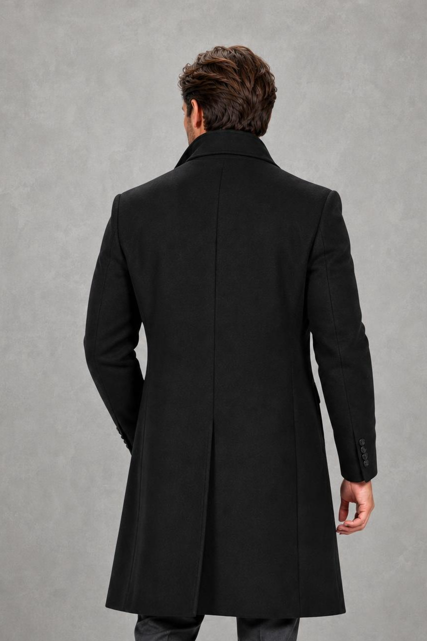 Monvaline | Men's Wool Blend Overcoat Single-Breasted Tailored — studio_back — Charles [0244c58a-593e-4333-ad63-459aa7bb7c41]