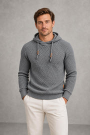 Joseph | Textured Drawstring Knit Hoodie — studio_front — Charles [f8874db0-1c41-44d2-8fbc-28bd89026659]