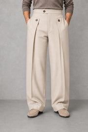 Frankie | Button-Detail Wide-Leg Trousers — studio_front — Charles [71e51463-9d8d-4bd9-826b-875082623865]