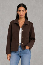 Molly | Patch-Pocket Collared Jacket — studio_front — Helena [cd3d0f13-fbf7-4411-b60a-f962a5c4481b]