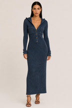 Kendall | Hooded Knit Maxi Dress
