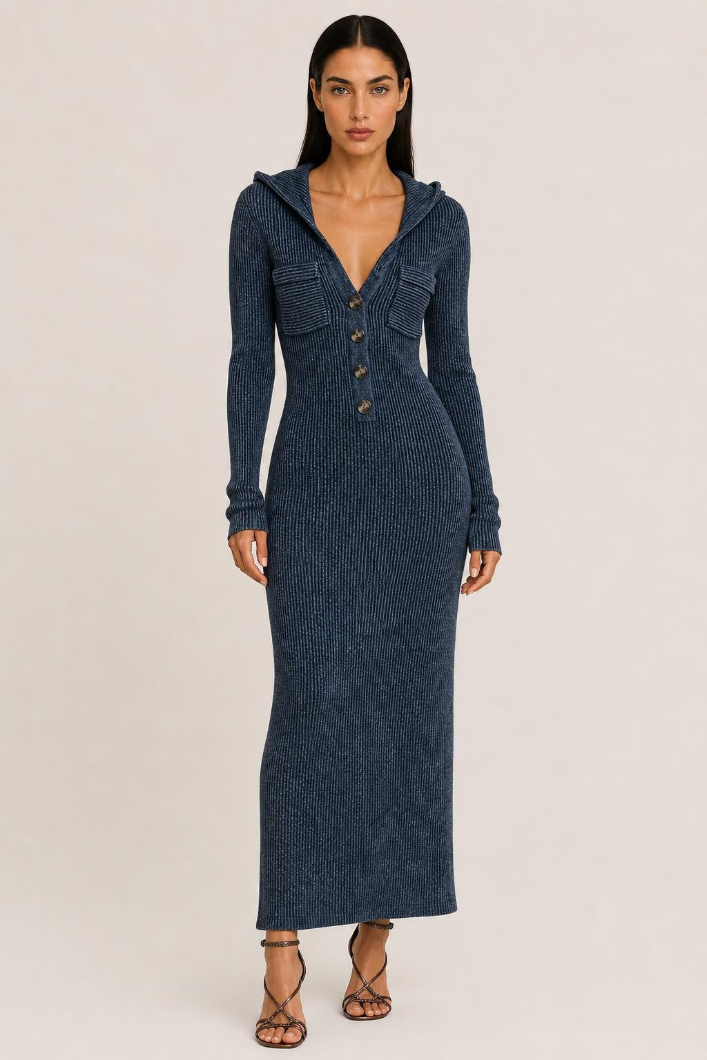 Kendall | Hooded Knit Maxi Dress