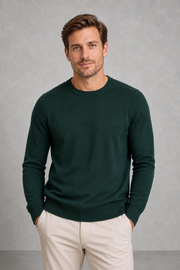 Matthew | Fine-Knit Crew-Neck Jumper — studio_front — Charles [8e48e748-b1ab-4396-8142-456c37fa436f]