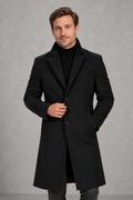 Monvaline | Men's Wool Blend Overcoat Single-Breasted Tailored — studio_front — Charles [3c96a474-507b-45f9-b668-8559a48641ca]
