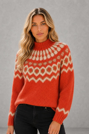 Olive | Fair Isle High-Neck Jumper — studio_front — Sofia [c775f6e9-bd10-4e19-9c27-65692c16ee08]