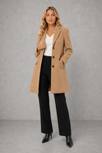 Charlotte | Notched-Lapel Button-Front Coat — lifestyle — Sofia [c25bd950-0deb-4d9d-a323-ecd18829e69f]