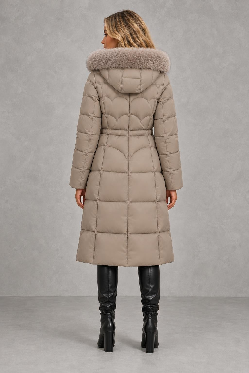 Grace | Fur-Trim Quilted Longline Coat — studio_back — Sofia [56ba8310-e154-4884-b5b8-dcd5b7703738]