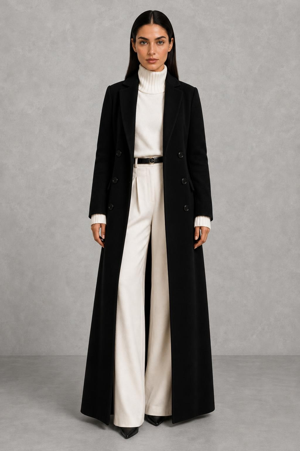 Rose | Notch-Lapel Longline Coat — studio_front — Helena [862b547b-3444-4ee3-9991-7c29b0215b28]