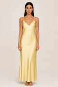 Emília | V-Neck Satin Maxi Dress
