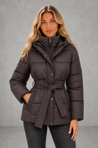 Hannah | Tie-Waist Quilted Hooded Jacket — studio_closeup — Sofia [ea899293-e64f-4d1d-95de-f17ddbb1142d]