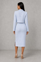 Lottie | Textured Midi Dress and Cropped Blazer — studio_back — Helena [5c085b44-a763-47df-9a90-d0db34252f53]