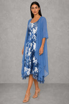 Additional view of Olivia | Floral Two-Layer Midi Dress