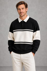 Owen | Broad-Stripe Long-Sleeve Polo — studio_front — Charles [a21c3842-474b-4b9d-b71c-2400fe6e955c]
