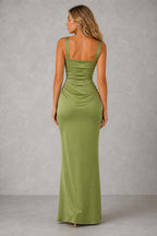 Eva | Lace-Up Back Ruched Maxi Dress — studio_back — Sofia [0de57c7c-4922-4fed-82bf-5c3c67b23004]