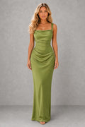 Eva | Lace-Up Back Ruched Maxi Dress — studio_front — Sofia [4ca5f87c-2fbc-4be3-8e6c-9bfb31845d71]