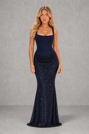 Annie | Square-Neck Sequin Maxi Dress — studio_front — Sofia [77cded13-9636-4698-bd1e-9e5293e24563]