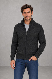 George | Textured Full-Zip Cardigan — studio_front — James [8b38ea54-a154-46eb-ade1-75f2119c6c9d]