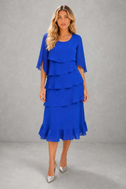 Lydia | Split-Sleeve Tiered Midi Dress — studio_front — Sofia [947e4980-695b-43fc-be53-73fd472dff47]