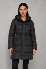 Ruby | Drawcord-Waist Hooded Puffer Coat — studio_front — Helena [31307b2c-225a-4dc0-973d-cbd9a7169af8]
