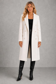 Ellie | Longline Double-Breasted Coat — studio_front — Sofia [d948c214-3631-4d5c-aa6c-423fefa21b6b]