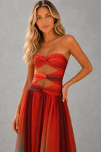 Celeste Colour-Block Cut-Out Maxi Dress — studio_closeup — Sofia [cb20369e-1ea8-47af-adca-dc1ee2619c0c]