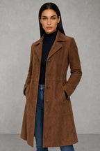 Jessica | Suede-Look Lapel Longline Coat — studio_closeup — Helena [527efbb2-b068-4ff1-b6a7-3c92071469f7]